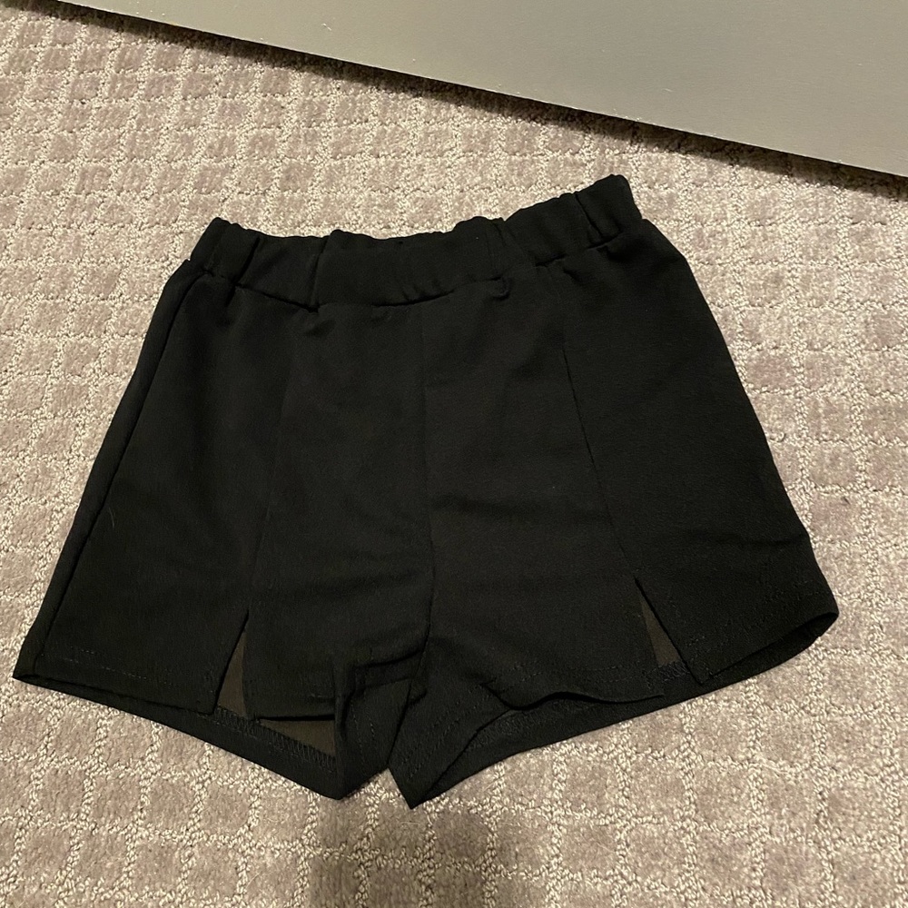 Black shorts with slits